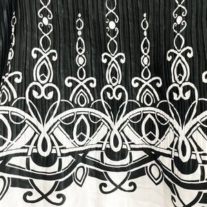 Ashley Stewart Black and White Embroidered Blouse